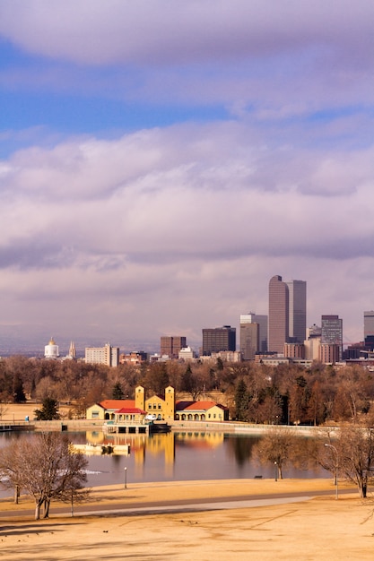 Denver skyline during the day in the Winter.