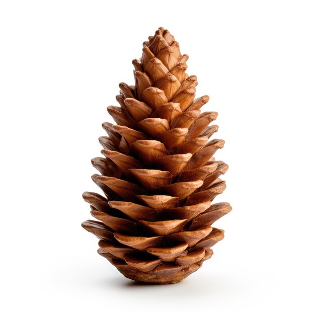 Deodar cedar cone isolated on white background