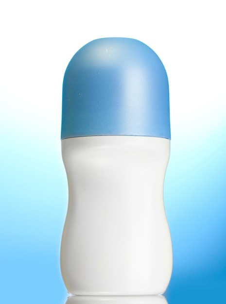 Deodorant on blue background