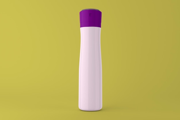 Deodorant Front Side Isolated In Yellow Background