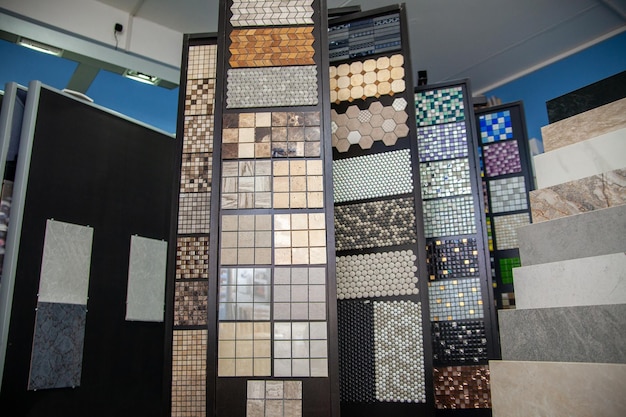 Department in hardware store with mosaics