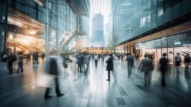 departure terminal at sunset crowd of people motion blur long exposure