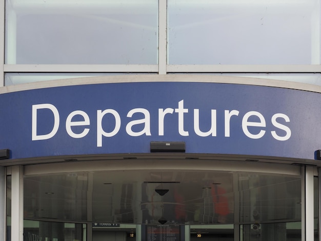 Departures door at airport