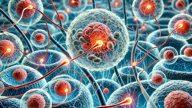 depicting stem cells involved in bioelectrical signaling for tissue regeneration