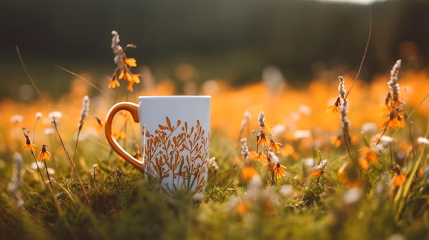 Foto raffigurazione di una tazza di caffè