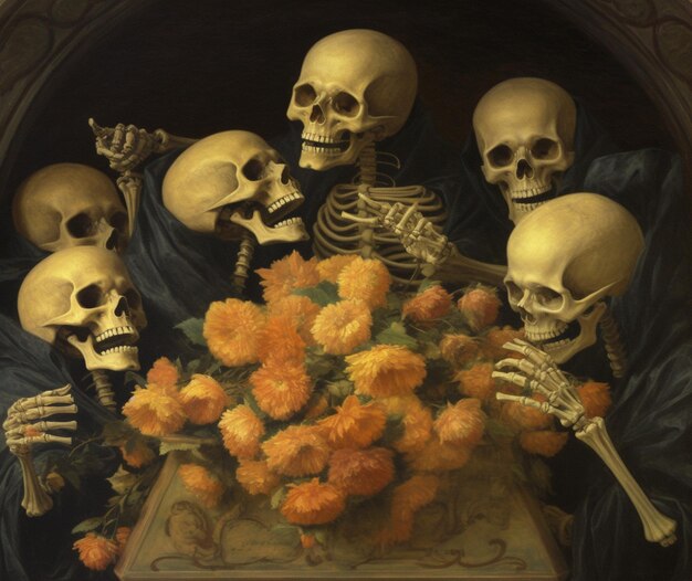 The depiction of death as a joyful celebration