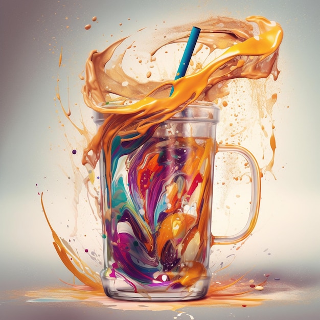 depiction of a refreshing iced latte inviting and cool