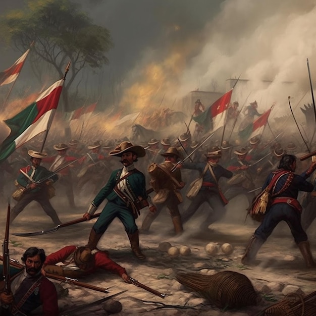 depiction of revolutionary battle scenes from mexican history