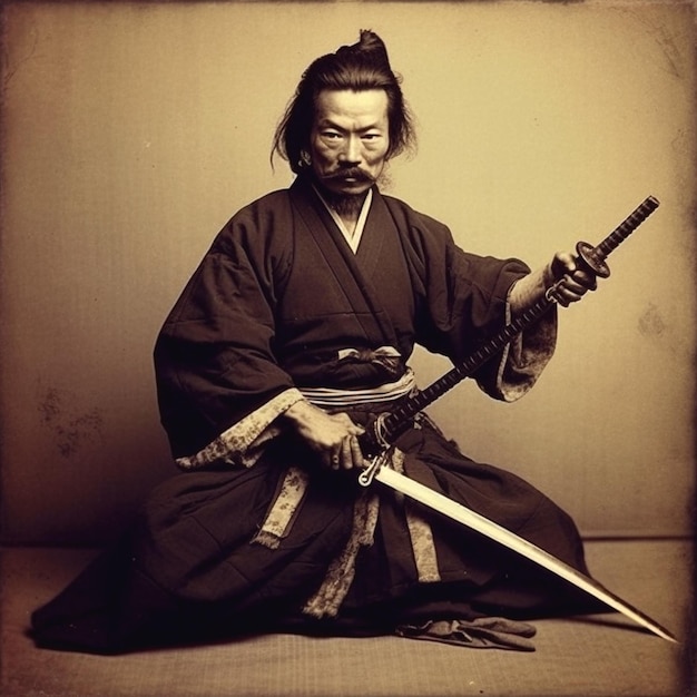 Foto raffigurazione di samurai