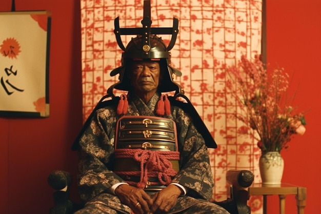 Foto raffigurazione di samurai