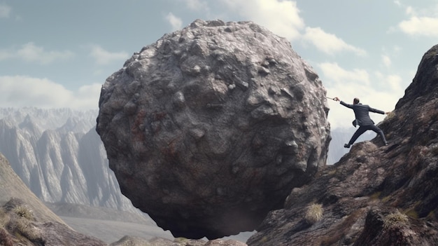 Depiction of the Sisyphus concept Generative AI