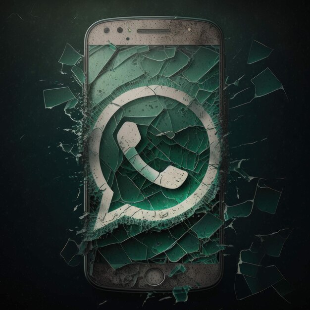 depiction of WhatsApp's downfall digital communication's fragility Ai Generated