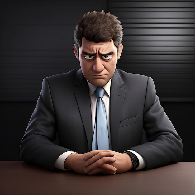 Depressed businessman isolated