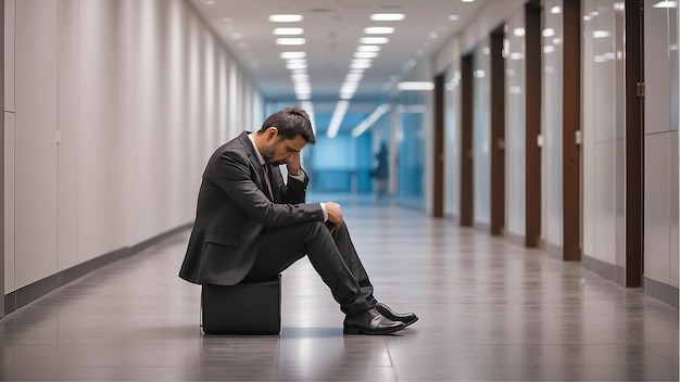 Photo depressed man after getting fired