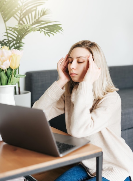 Depressed and tired business woman