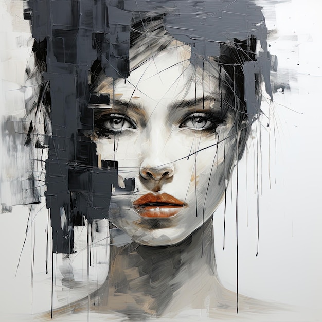 Depressie vrouwen portret concept art