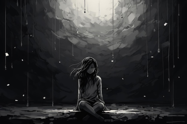 Depression and anxiety illustration ai generated