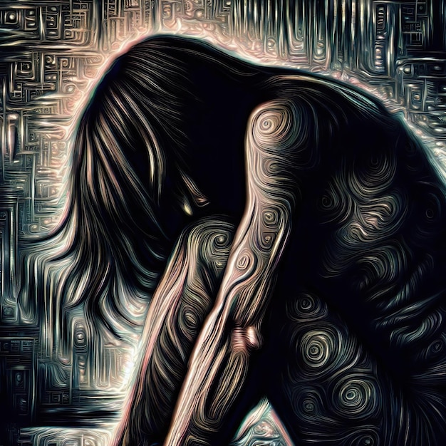 Premium AI Image | depression digital art