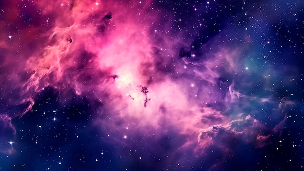 In the depths of space a cosmic purple cloud as stars universe Generative AI