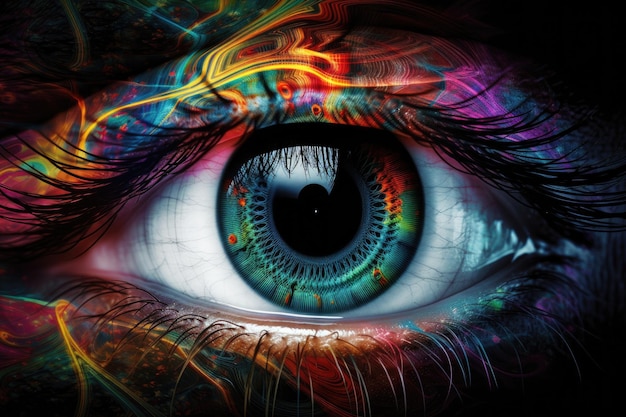 Derde oog opent zich voor nieuwe spirituele ervaringen en openbaringen gecreëerd met generatieve AI