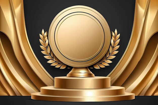 Photo desain top golden podium award background modern and minimalis