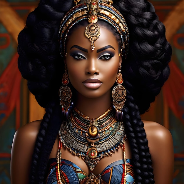 Describe the delicate features of an African beauty