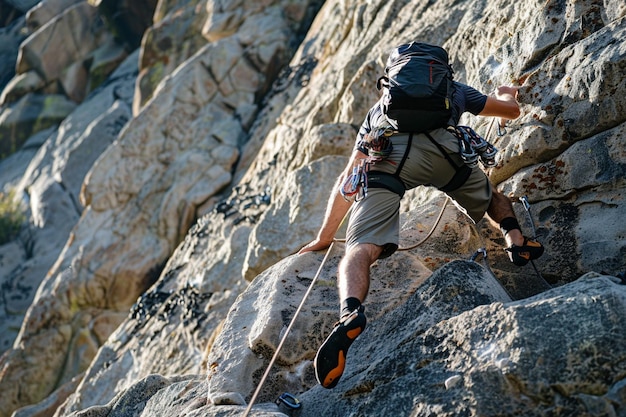 Describe the mountain climbers determined expressi generative ai