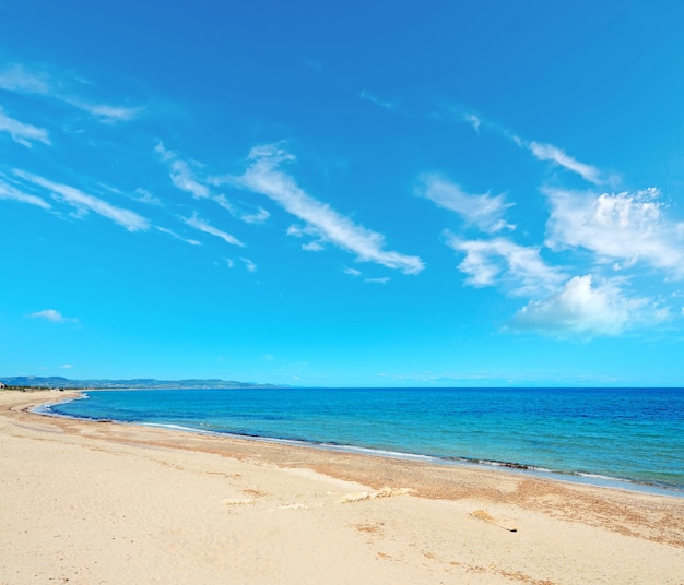 Desert beach under a cloudy sky