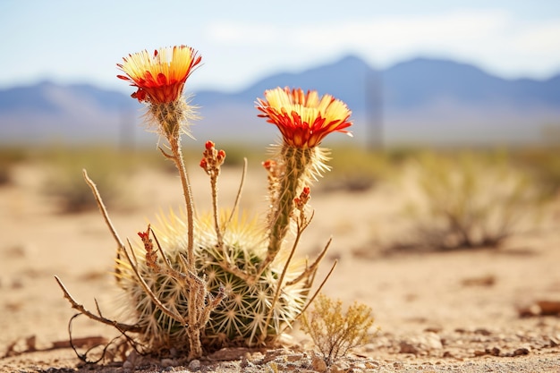 Photo desert bloom generative ai