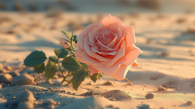 Photo desert bloom rose grown in the heart of the sand