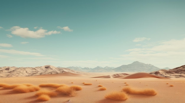 Пустыня и голубое небо, созданное ИИ