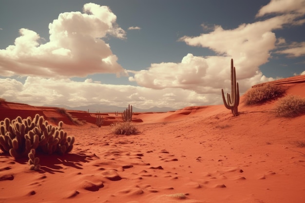 Photo desert cactus in desert tatacoa desert columbia latin america clouds and sand red sand