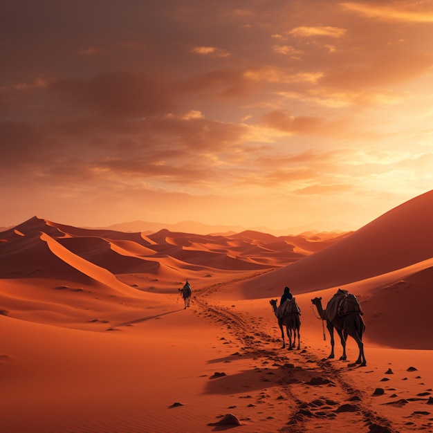 desert and camel wallpaper