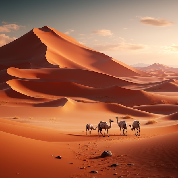 Photo desert and camel wallpaper