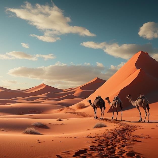 desert and camel wallpaper