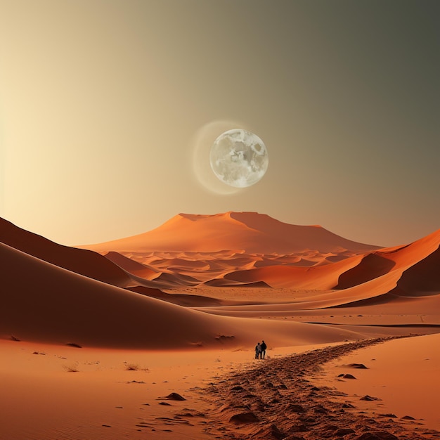 Premium AI Image | desert and camel wallpaper