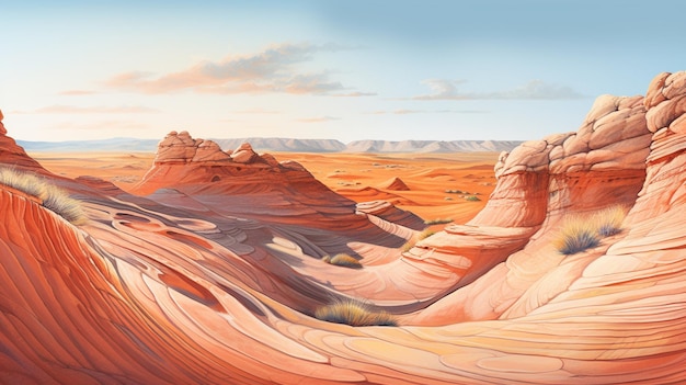 砂漠 の 夢 乾燥 し た 景色 と 抽象 的 な 奇跡 の 活発 な 探検