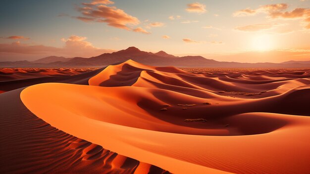 Photo desert dunes at golden hour