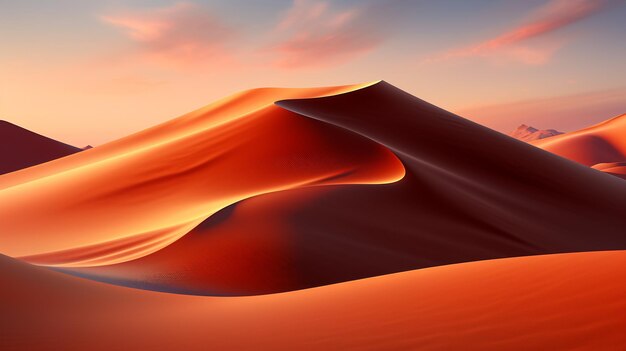 Photo desert dunes at golden hour