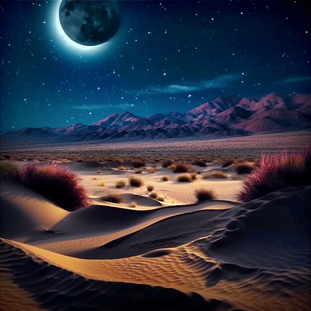 desert dunes at night