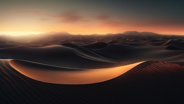 Foto dune desertiche al tramonto paesaggio naturale