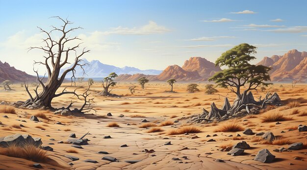 Photo desert environment landscape generative ai