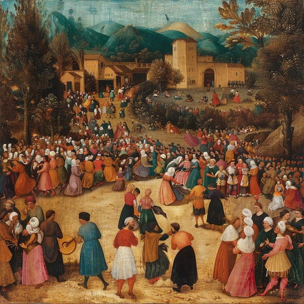 A desert festivity with music moving and ordinary celebrations