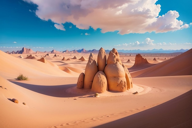 砂漠ゴビ黄砂自然風景砂漠の壁紙イラスト世界的に有名な