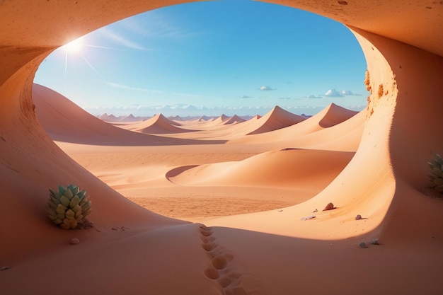 Photo desert gobi yellow sand nature landscape desert wallpaper illustration world famous