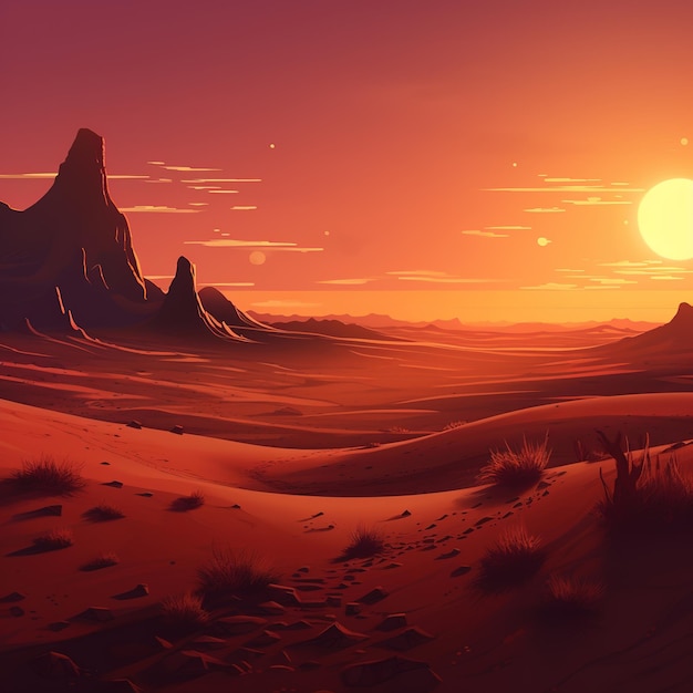 desert illustration background