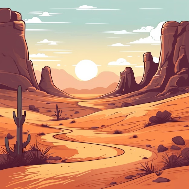 desert illustration background