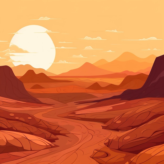 desert illustration background