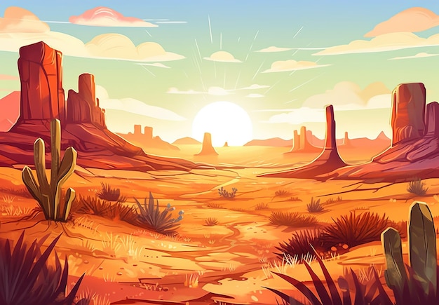 desert illustration background