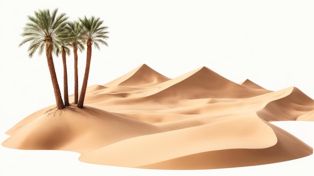 Desert on isolated White background